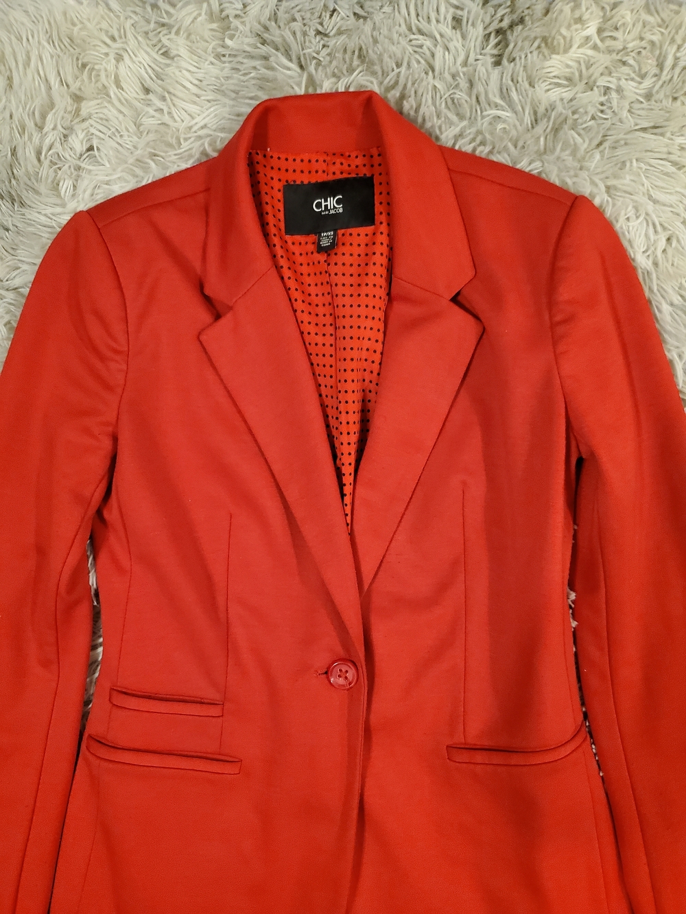 CHIC Red Tailored Single-Button Blazer - Picture 3 of 10